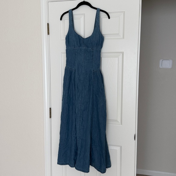 A&F Bra-Free Dylan Midi Dress in Medium Wash, NWT, size S - Picture 4 of 8
